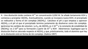 <strong>Equilibrio concurrente. Solubilidad complejo</strong> (Galicia 1997)